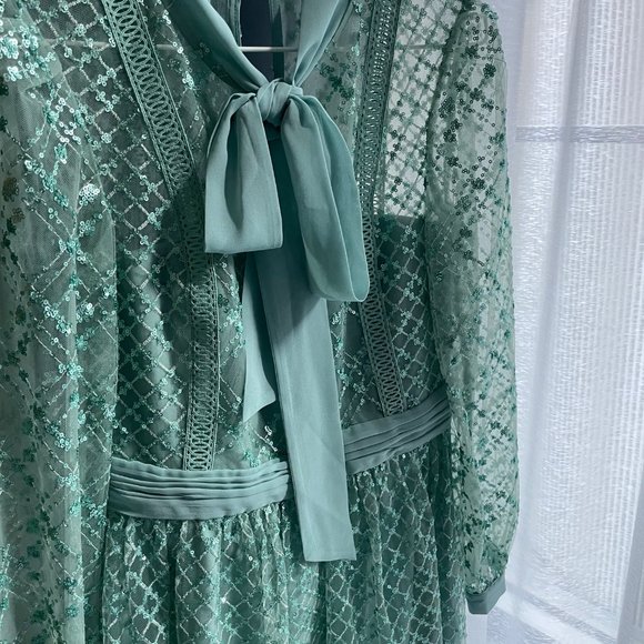 Self Portrait Grid Sequin Dress US4 - Picture 3 of 6